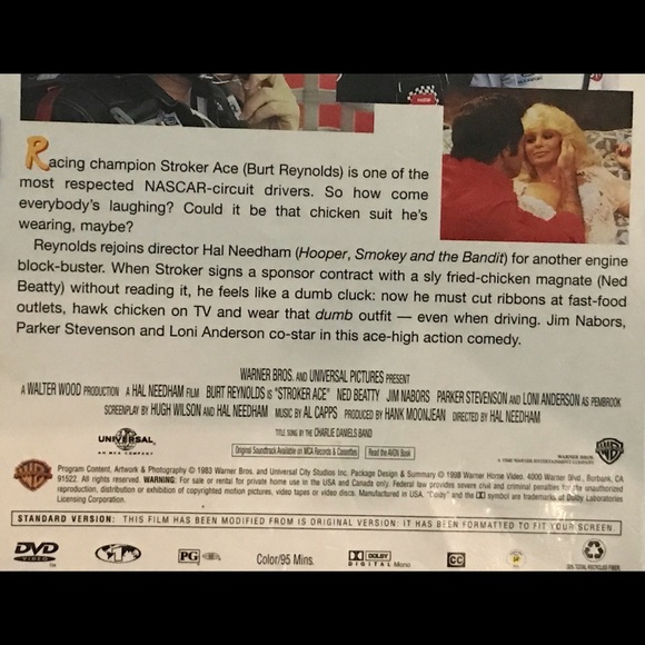 3/$10 “Stroker Ace” DVD Starring Burt Reynolds’s - Pre-owned. - Picture 3 of 6